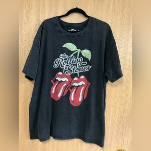The Rolling Stones Black Tee with Red Logo